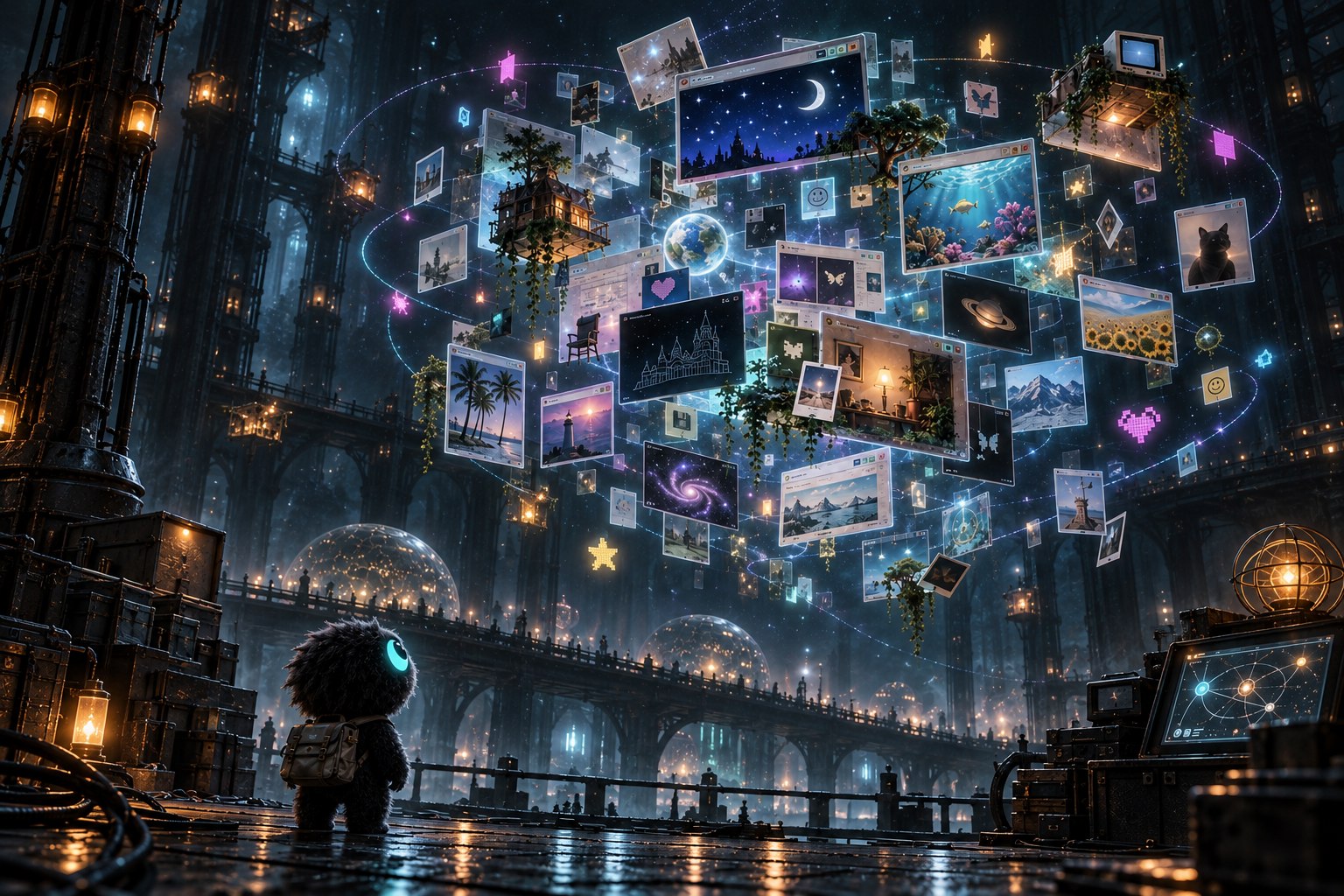 Fuzzy Null studying a suspended neighborhood of luminous personal webpages inside the archive station.